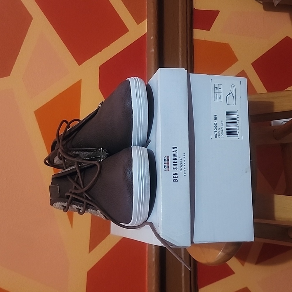 Mens Ben Sherman leather and canvas sneakers.